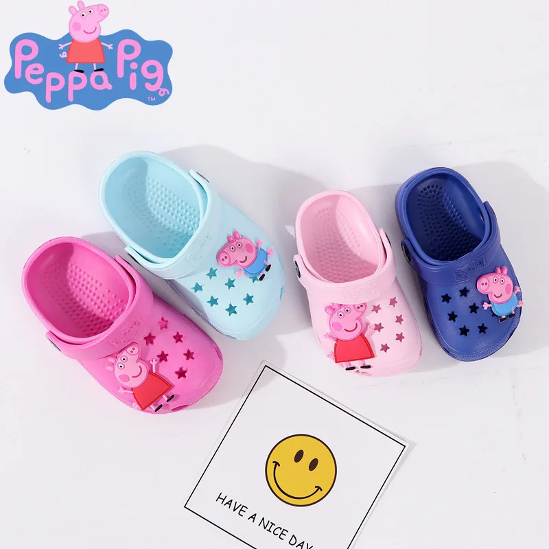 Новые оригинальные PEPPA PIG Детская Дачная обувь летнее платье для маленьких девочек с рисунком героев из мультфильма, детские Нескользящие Пеппа свинка Джордж» тапочки игрушки