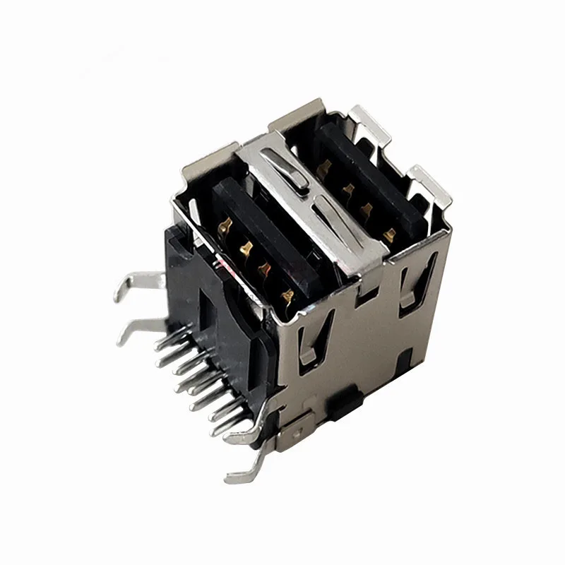 10 шт. UB1112C-8FDE-4F двухслойный USB интерфейс гнездо 90 градусов разъем