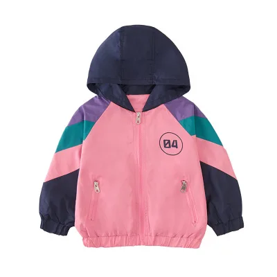 Новые весенне-осенние модели курток для маленьких девочек от 5 до 10 лет Детская куртка с капюшоном короткая куртка с капюшоном, сшитая цветная куртка пальто для девочек