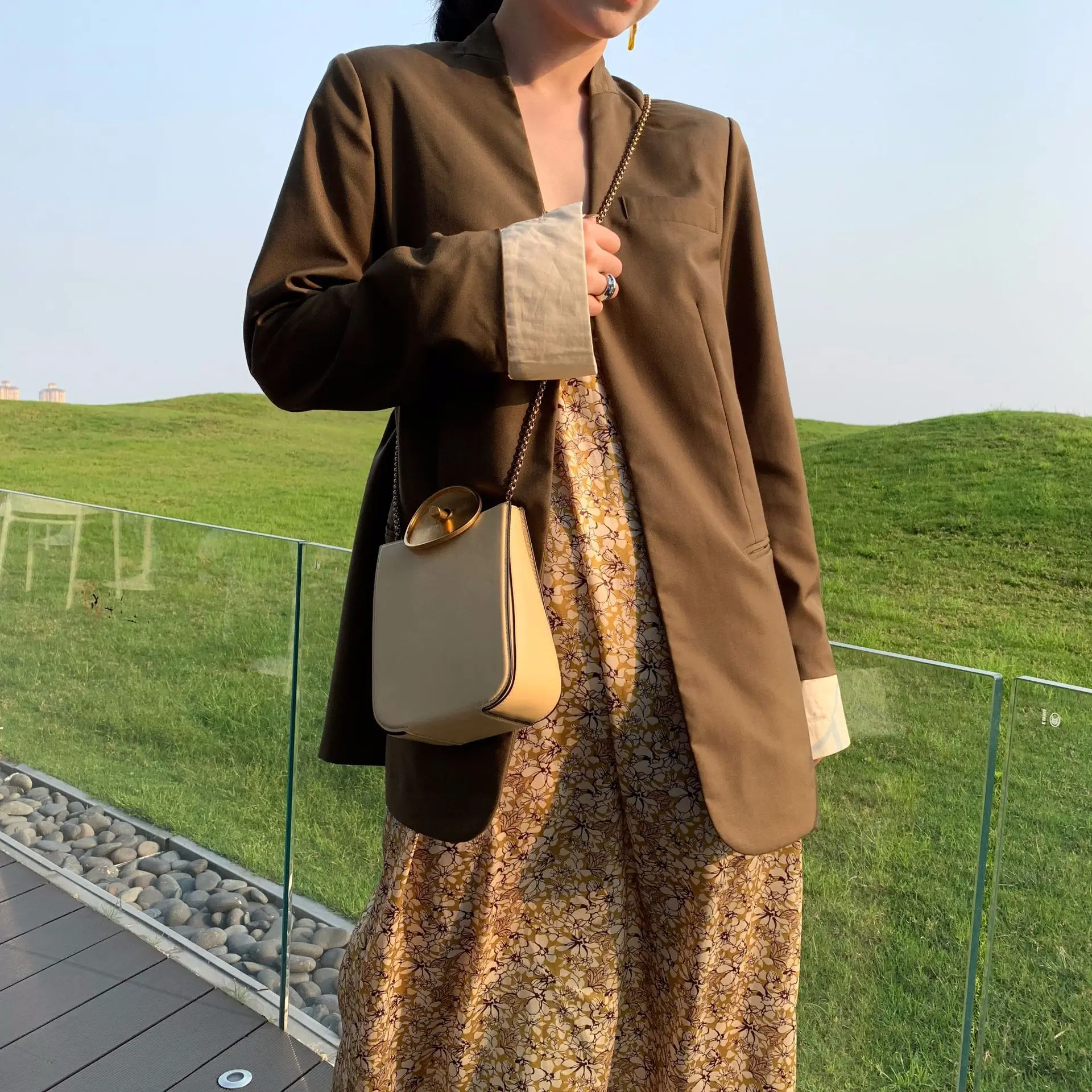 

Trend Dream DT Edition Autumn WOMEN'S Dress Suit Deconstructable Cuff Contrast Colors Small Suit Coat Women's 2019