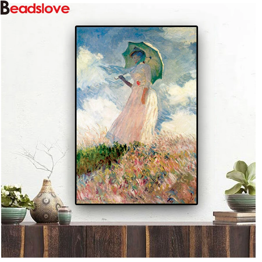 Diamond Painting Abstract Woman by Claude Monet Full Square/Round 5D DIY Embroidery sale Rhinestone Decoration Home | Дом и сад