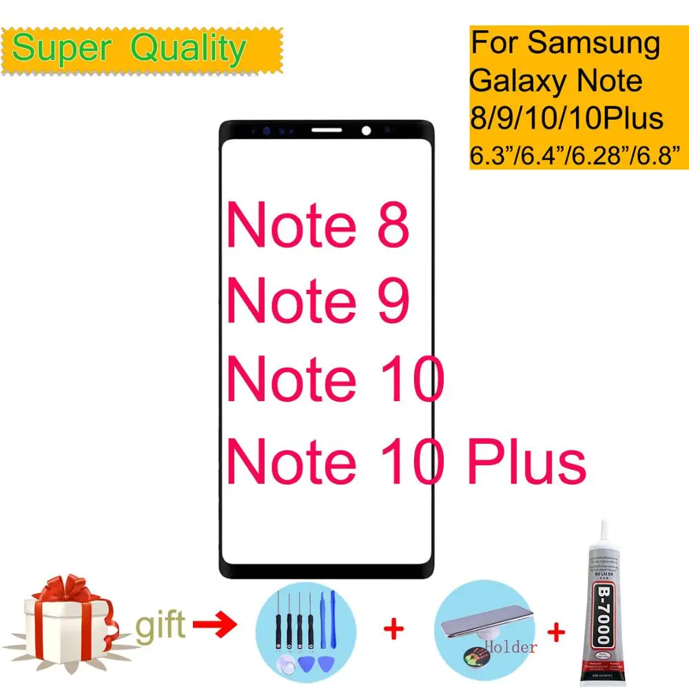 Note 8 Note 9 передняя внешняя стеклянная крышка объектива для samsung Galaxy Note 10 Plus lcd стеклянная Сенсорная панель экрана для замены