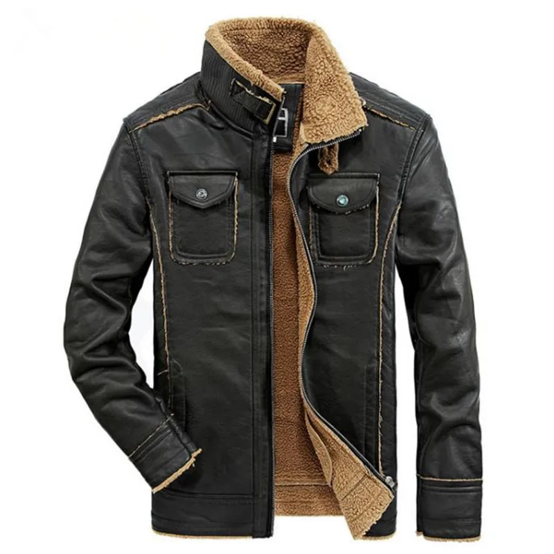 

Nice Fashion Pop Winter Men's Leather Jacket High-end Jacket Casual Men's Motorcycle Jacket Warm Coat Clothes