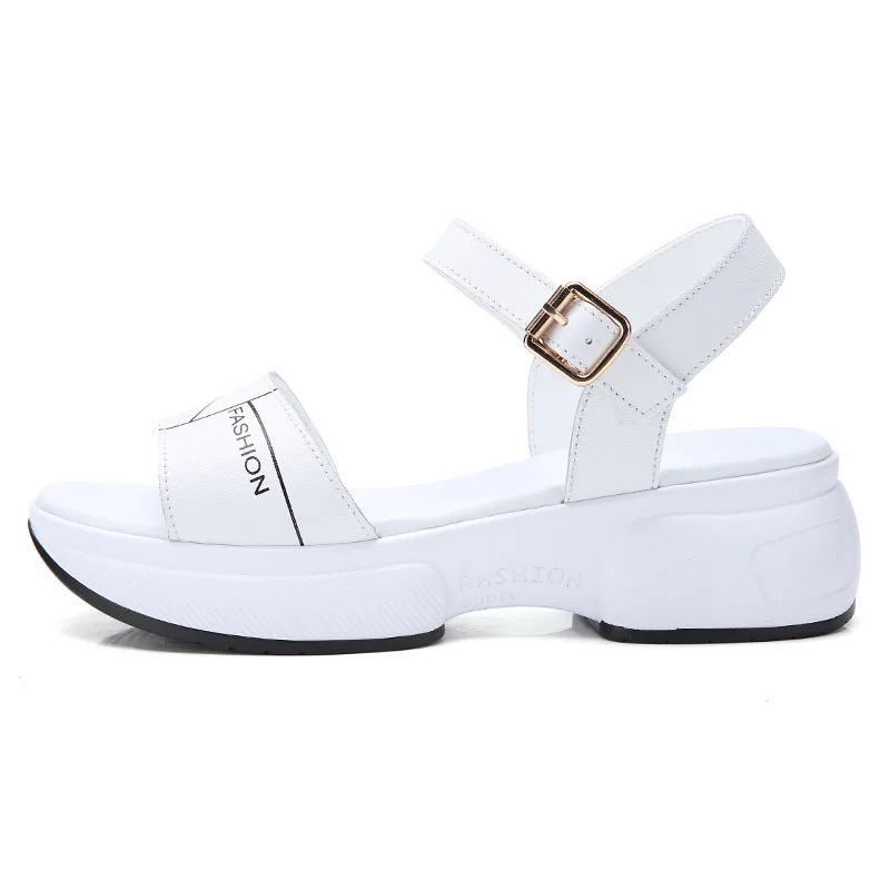 

2019 Summer New Style Platform Shoes Retro Peep-Toe Sandals Buckle Waterproof Platform Sandals Platform Sandals WOMEN'S Shoes