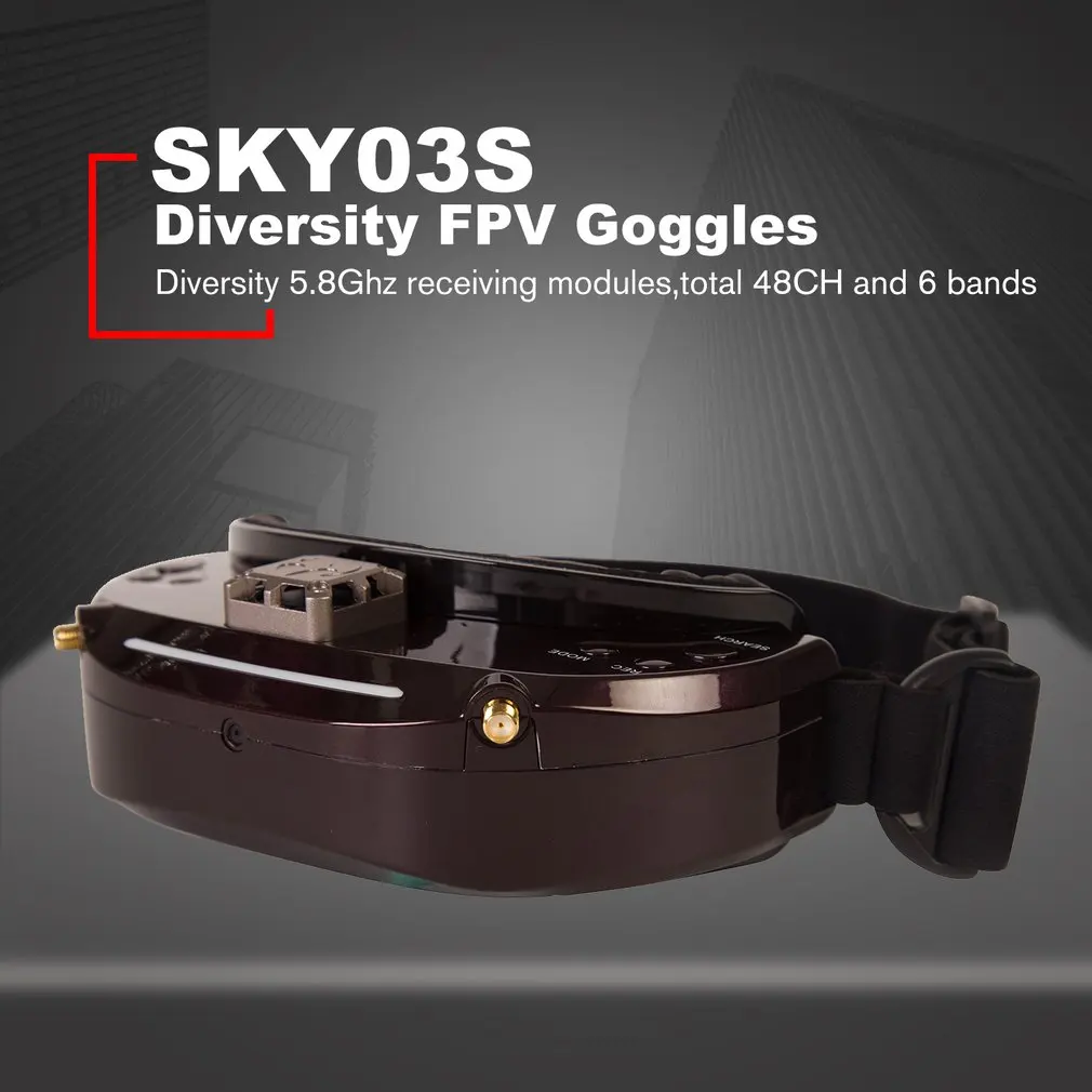 SKYZONE SKY03O 5,8 ГГц 48CH разнообразие FPV очки поддержка HDMI отслеживания головы с вентилятором DVR фронтальная камера для радиоуправляемого дрона