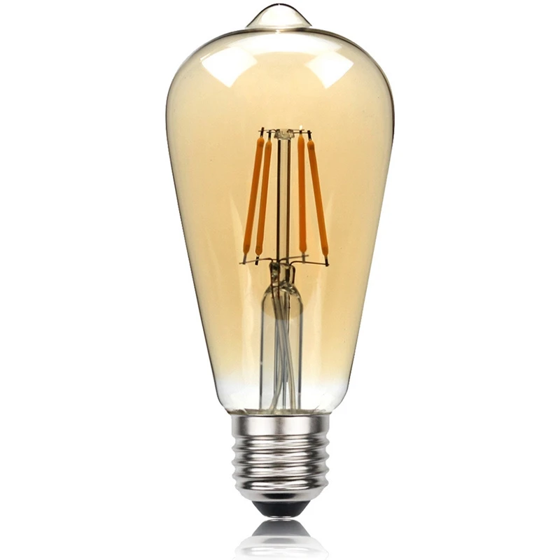Retro 4W 6W LED Bulbs E27 Base 220V Warmwhite 2700K Beautiful Bulbs 6cps one set