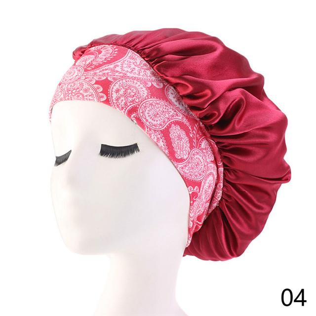 Satin Bonnet Hair Caps Double Layer Adjust Sleep Night Cap Head Cover Hat For Curly Springy Hair Styling Accessories