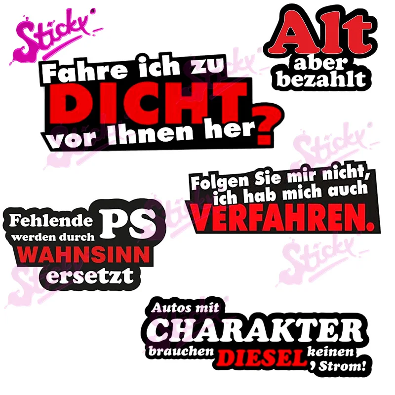 Sticky German Follow Mir Nich, Ich Hab Mich Auch Prozfahren Car Sticker  Signs Car Sticker Decal Decor For Rv Auto Motocross - Car Stickers -  AliExpress