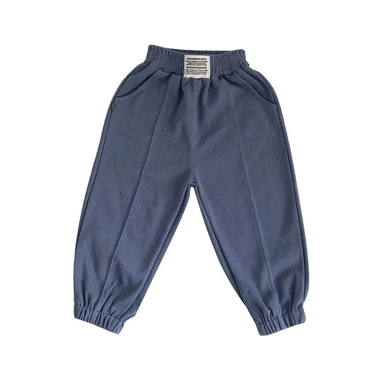 MIEMBRO Spring Autumn Solid Children Letter Printed Trousers Girls Loose Sports Pants Boys Kids Casual Clothes Clothing