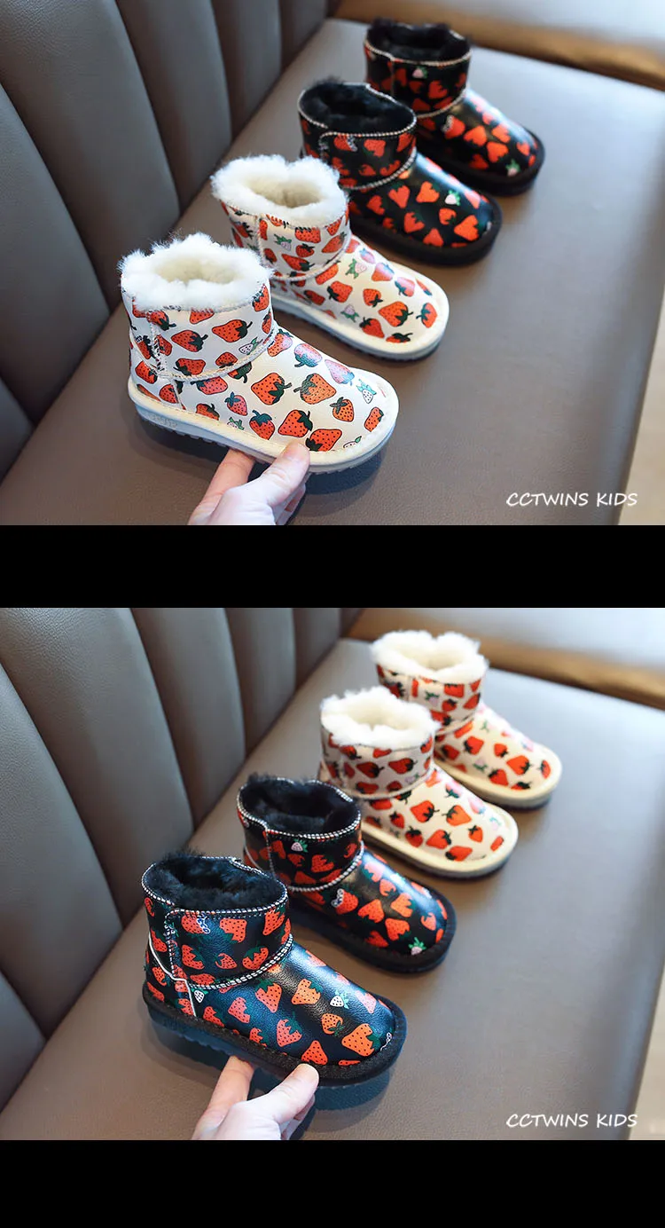 CCTWINS/детская обувь; коллекция года; зимняя обувь из натуральной кожи для девочек; Детские модные зимние ботинки; брендовые Теплые ботильоны для малышей; SNB097
