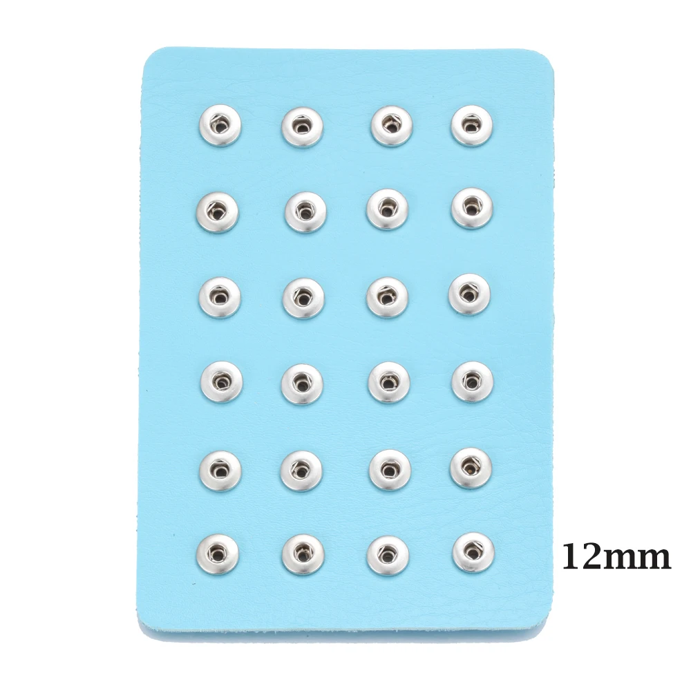 Fit 12mm Snaps Новая ювелирная витрина 24 шт 12 мм и 18 мм кнопки ювелирные изделия 10 цветов черный держатель из натуральной кожи - Окраска металла: Fit 12mm Snaps
