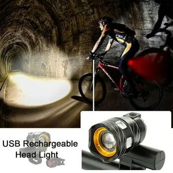 

LED Mountain Cycle Head Light Waterproof Rechargeable 15000LM XM-L T6 LED MTB Bicycle Light Bike Front Rear Light Set With USB