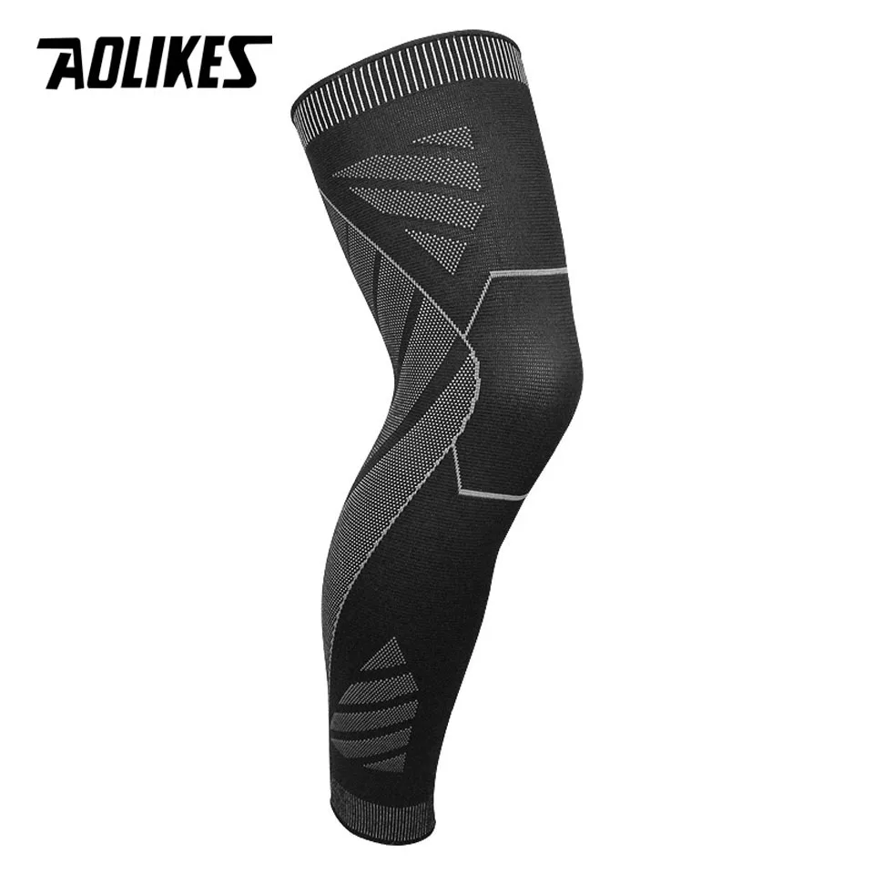 AOLIKES защиты коленей эластичные сапоги до колена Поддержка Скоба для бега, баскетбола, волейбола, Футбол езда на велосипеде, наколенники - Цвет: 1PCS Black