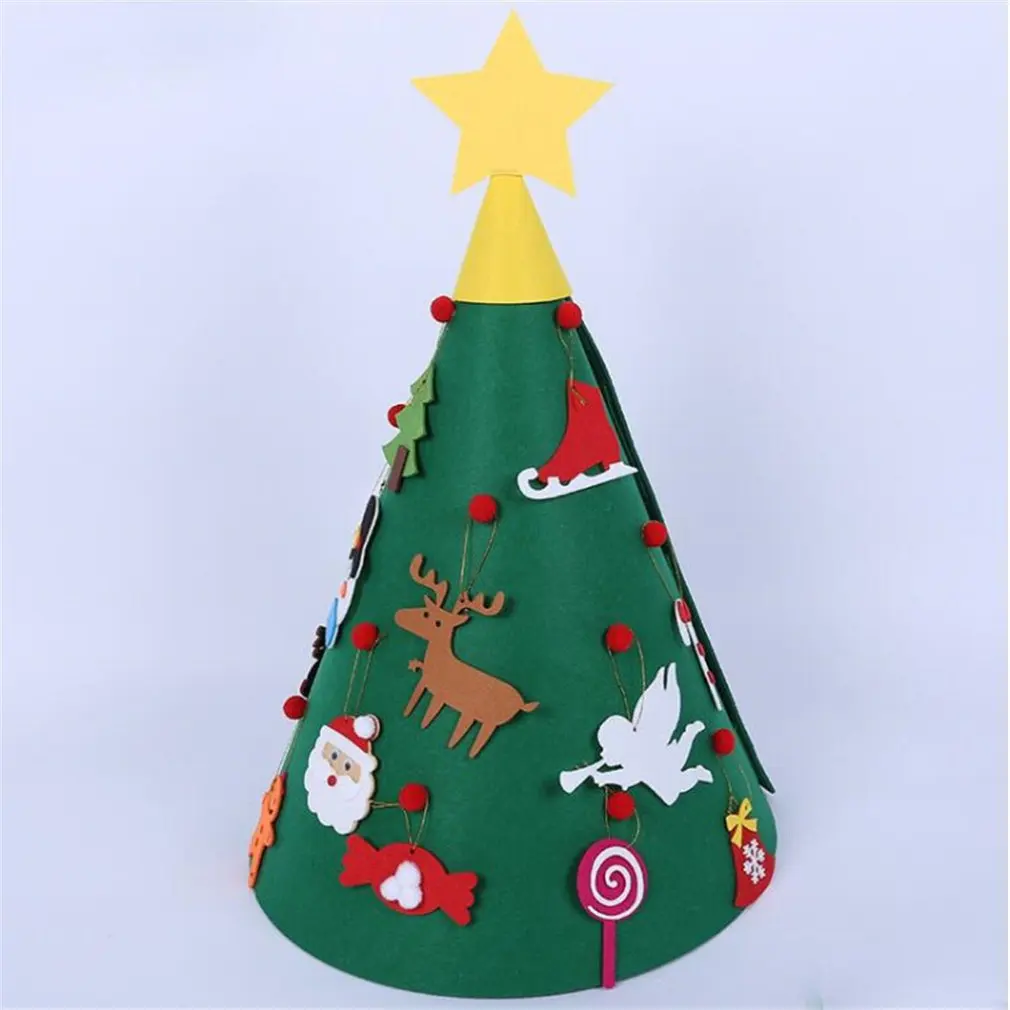 Felt Diy Christmas Tree Decoration Child Wall Hanging Decoration Christmas Gift New Year Home Door Decoration