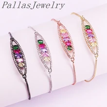 10 шт Радужный цветной Цирконий блестящий cz микро проложить модный шарм браслеты