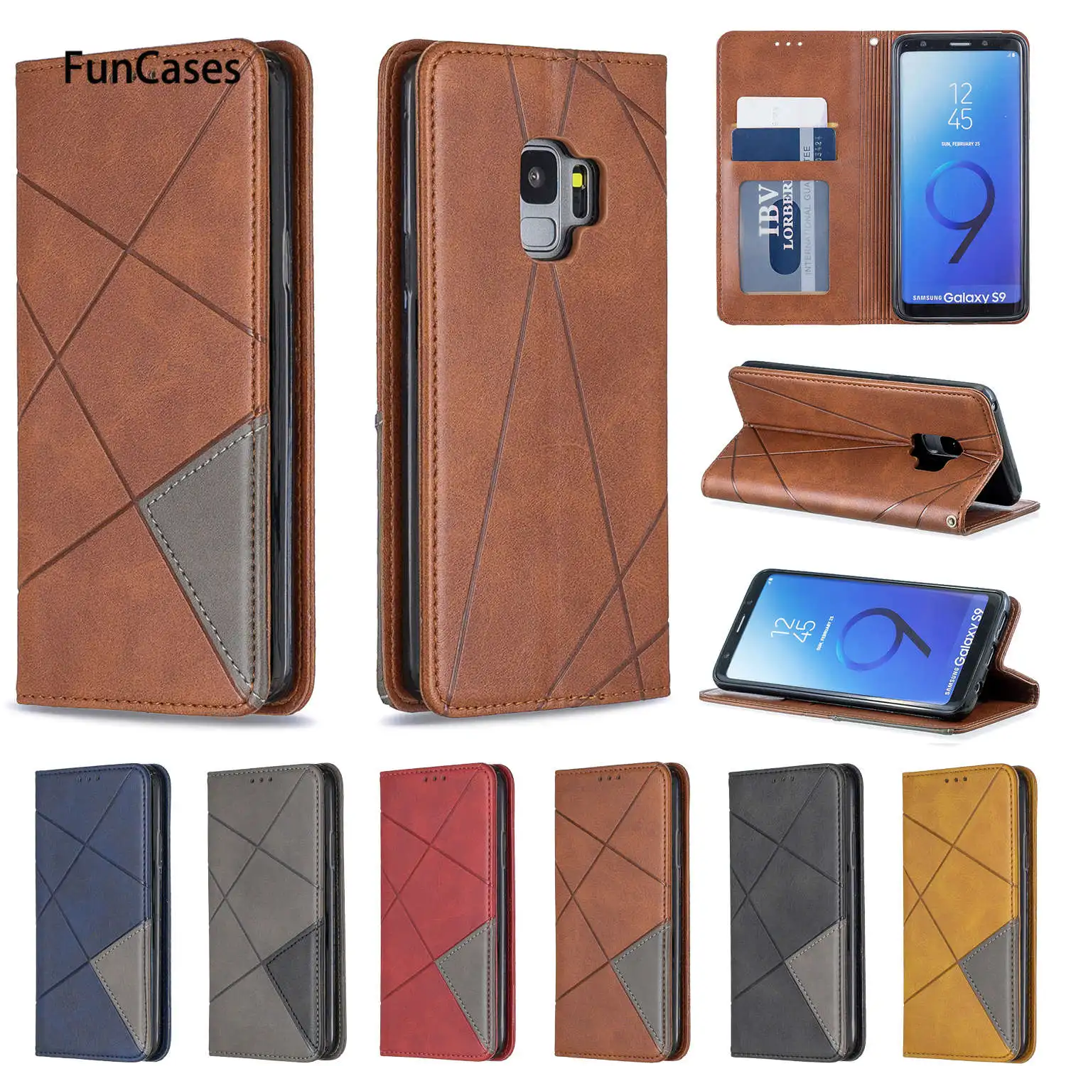 Book Covers For para Samsung S9 Sports Mobile Phone Case PU Leather Flip Wallet sFor Movil Galaxy coque Portable | Мобильные
