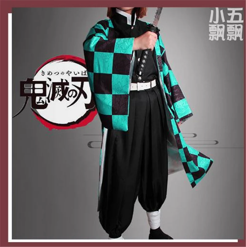Demon Slayer Kamado Nezuko Agatsuma Zenitsu Tomioka Giyuu Кимоно костюмы Косплей Аниме Kimetsu no Yaiba Cos униформы H