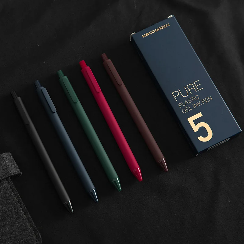 

5Pcs/set Vintage Colored Gel Pen Creative Student Writing Handle Marker DIY Diary Journal Pen Simple Office Stationery Supplies