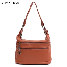 CEZIRA, женская сумка-портфель, милые сумочки-мессенджеры, сумки, сумочки среднего размера, из искусственной кожи, мягкая женская сумка на плечо, с несколькими молниями