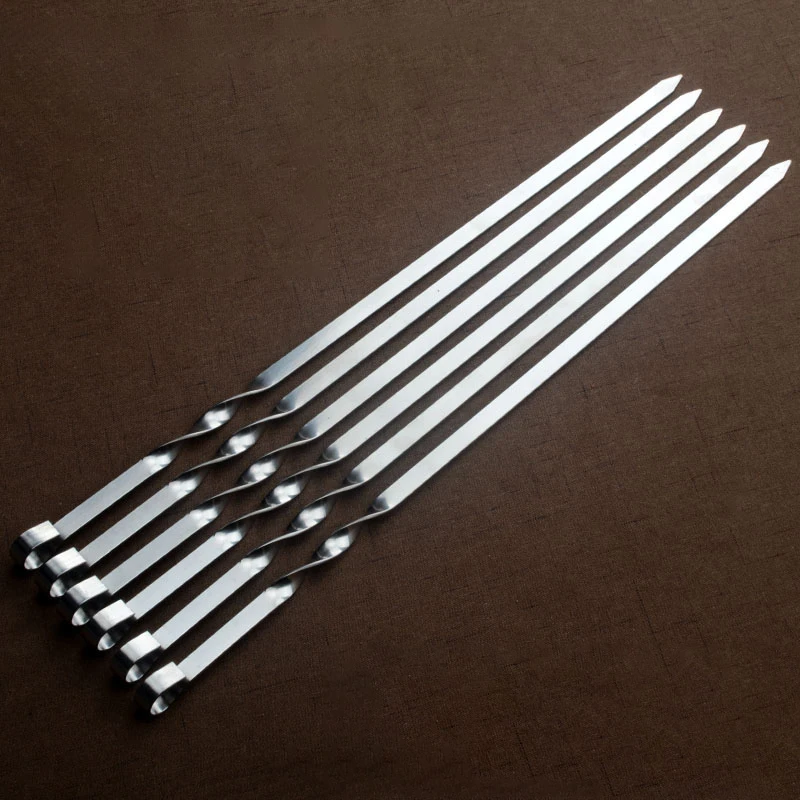 6pcs/Set Barbecue Skewers Stainless Steel For BBQ Outdoor Picnic