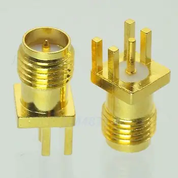 

DHL/EMS 200pcs Connector RP.SMA female plug solder edge 1.6mm PCB clip mount 5.08mm -d2
