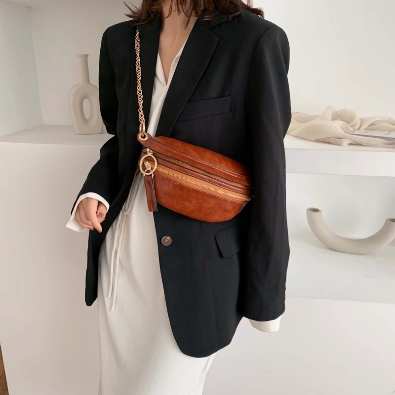 

High Quality Leather Crossbody Bag for Women Small Lady Shoulder Messenger Bag Solid Color Handbags and Purses Chain Chest Bags