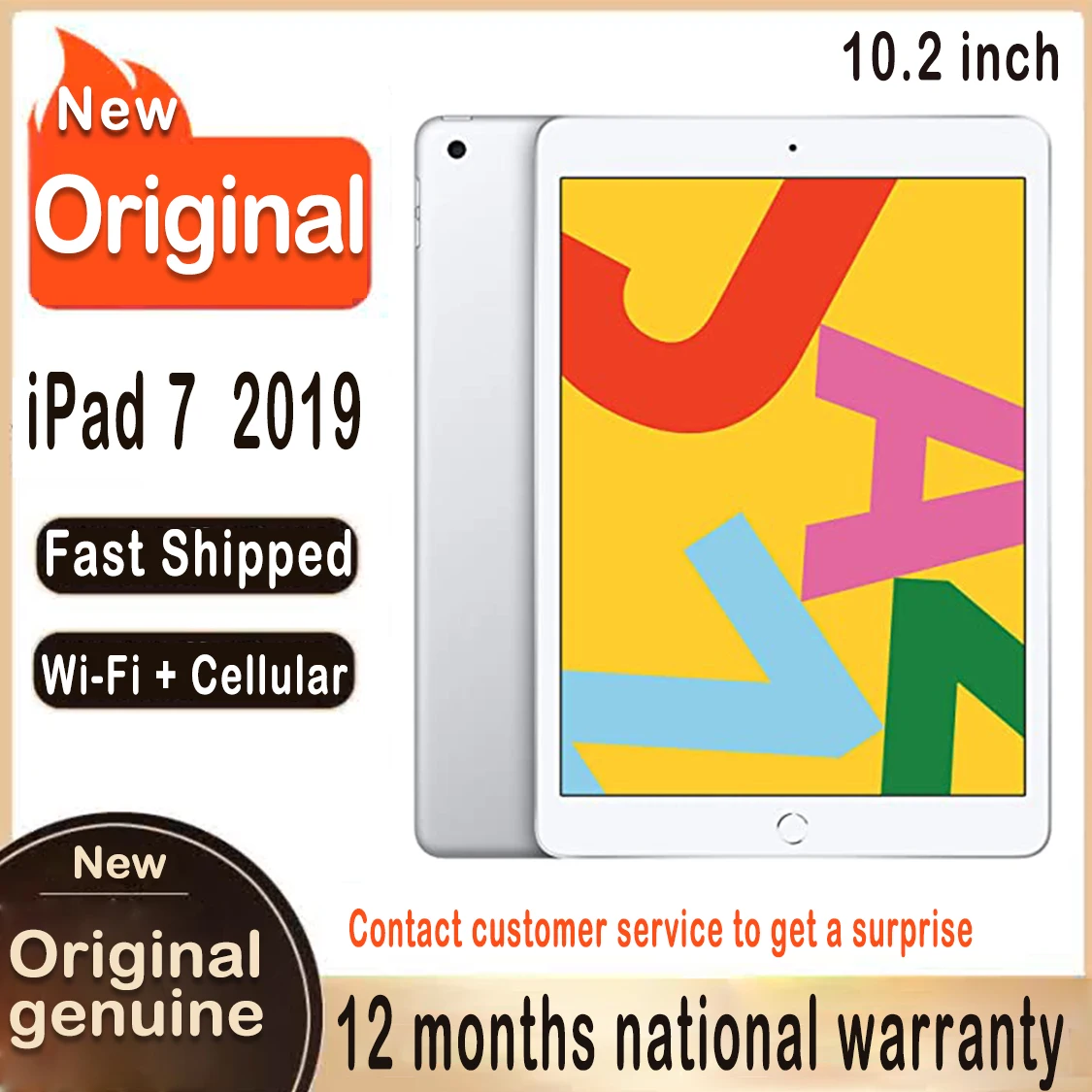 New original Apple iPad 2019 iPad 7 (7th Generation) A10 Fusion Chip 10.2 Retina Display 32/128G IOS Tablet WiFi/Cellular