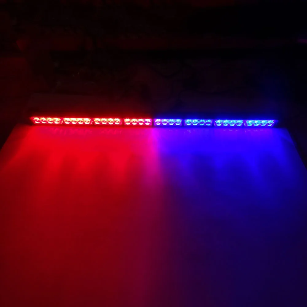 red blue Hehemm 32 светодиодный вспышка стробоскоп Предупреждение свет для Полиция чрезвычайных предупреждение об опасности света DC 12 V - Испускаемый цвет: red blue