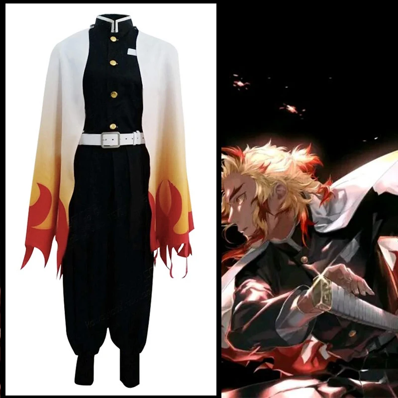 Аниме «Demon Slayer Kimetsu No Yaiba», костюмы для косплея «Kyoujurou Rengoku», вечерние костюмы на Хэллоуин