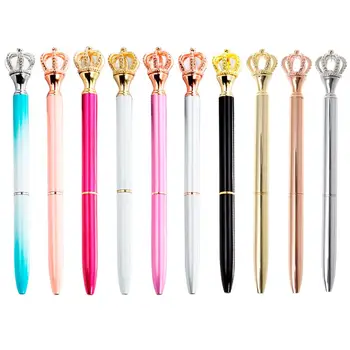 

Exquisite Shining Crown Ballpoint Pen Crystal Diamond Writing Tool Office Supplies Student Stationery M17F