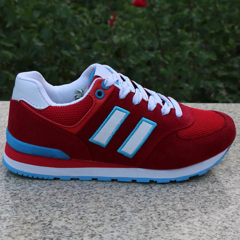Sneakers Couple Running Shoes Women's Shoes Mesh Breathable Casual Shoes Student Sport Shoes School Non-slip Shoes - Цвет: red
