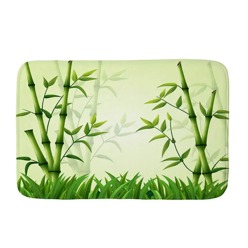 Bamboo SPA Bath Salts printed Flannel Floor Mat Anti-Slip Tapete Floor Mats Kitchen Doormat welcome mats for front door