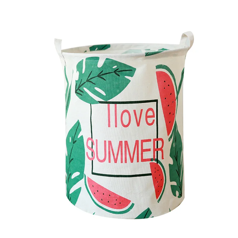 watermelon Водонепроницаемая прочная детская корзина для хранения игрушек, Брезентовая большая емкость, корзина для грязной одежды, складные мягкие игрушки, Органайзер - Цвет: watermelon