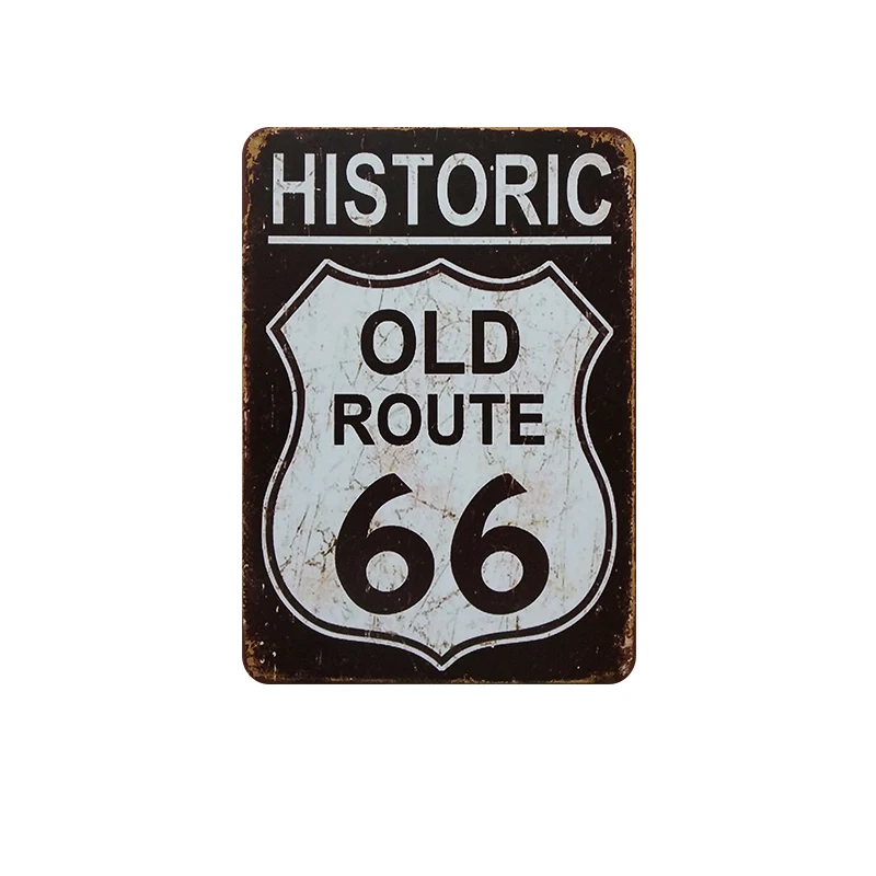 Красный Route 66 металлическая жестяная вывеска Ретро плакат Декор Наклейка металлическая стена ремесло табличка Targhe In Metallo - Цвет: Красный
