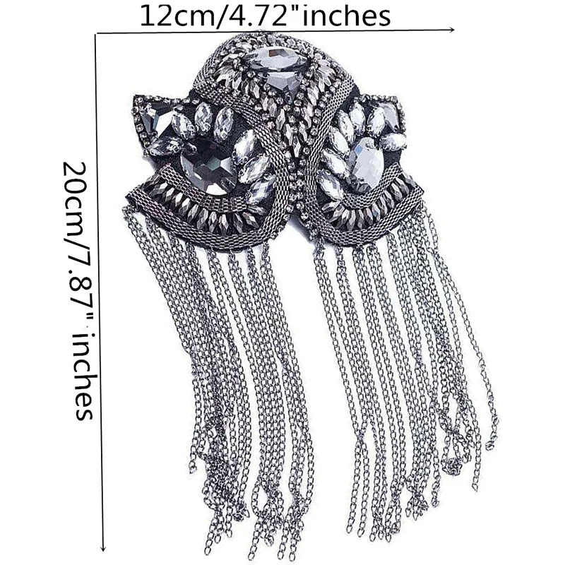 2 Pcs Fringe Performance Handmade Epaulettes Stage Clothes Accessories Brooch Clothing Shoes and Hats Accessories Jewelry