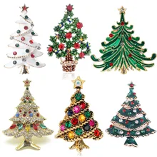 Рождественские Броши в виде дерева для женщин, стразы, Рождественская елка, брошь, подарок, модное ювелирное изделие, праздничная брошь, зимнее пальто, брошь, шапка