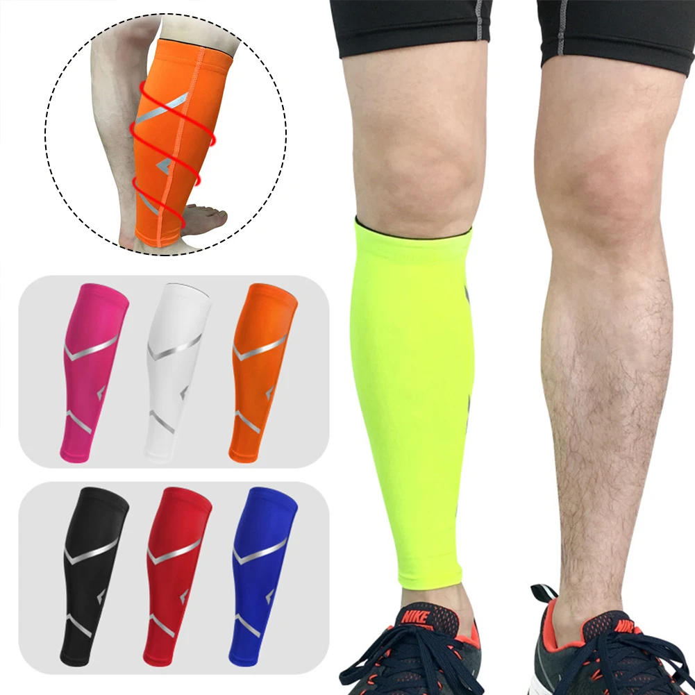 1Pc Sports Anti slip Full Length Compression Leg Sleeves Calf Shin