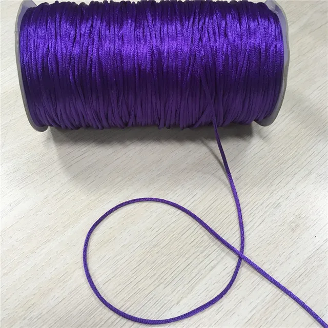 2MM  Chinese Knot Line Cord Silk Satin Nylon Cord 35colors for DIY String Necklace Bracelets 20meters Lot Purple 676