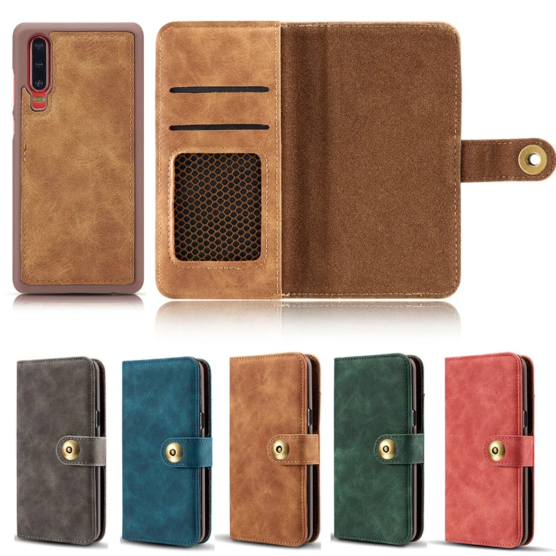 

For Huawei P20 Pro Lite Luxury Vintage Leather Cover For Huawei P30 Pro Lite Flip Magnetic Wallet Case For Huawei Mate 20 Pro Li