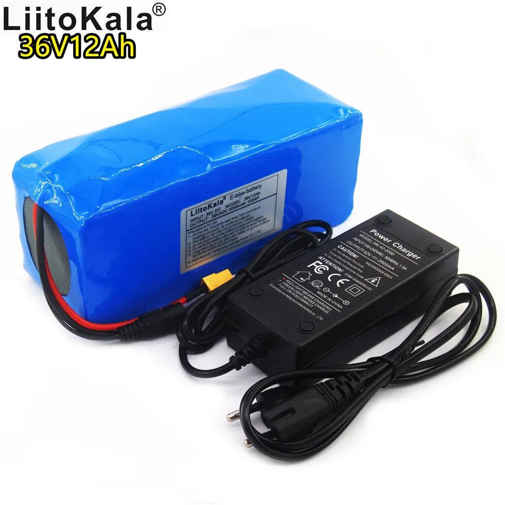 LiitoKala 36v 12ah аккумулятор 18650 литий-ионный 42V 12000mAh 10s4p большой емкости bms Электрический велосипед XT60 интерфейс