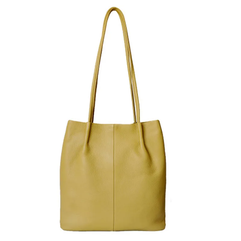 

Natural Cowhide Leather Women Bag 2020 New Style Candy Color Simple Versatile Shoulder Bag Large Capacity Handbag Travel Bags
