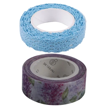 

2 pcs DIY Scrapbooking Sticker Label - 1.5cm Wide Luxuriant Flowers Washi Tape Adhesive Tape Clove & Lace Ribbon Gift Ribbon 18m