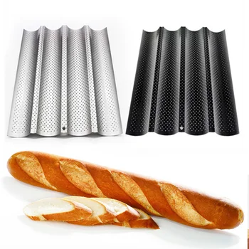 

New French Bread Baking Mold Bread Wave Baking Tray Practical Cake Baguette Mold Pans 2/3/4 Groove Waves Bread Baking Tools