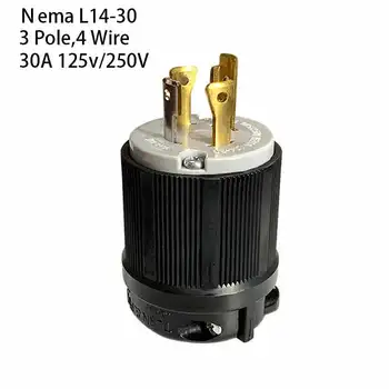 

US Nema L14-30 Anti-drop Industrial Groungding Locking Plug 3 Pole 4 Wire Connector plug with Power Cable Cord 30A 125V/250V