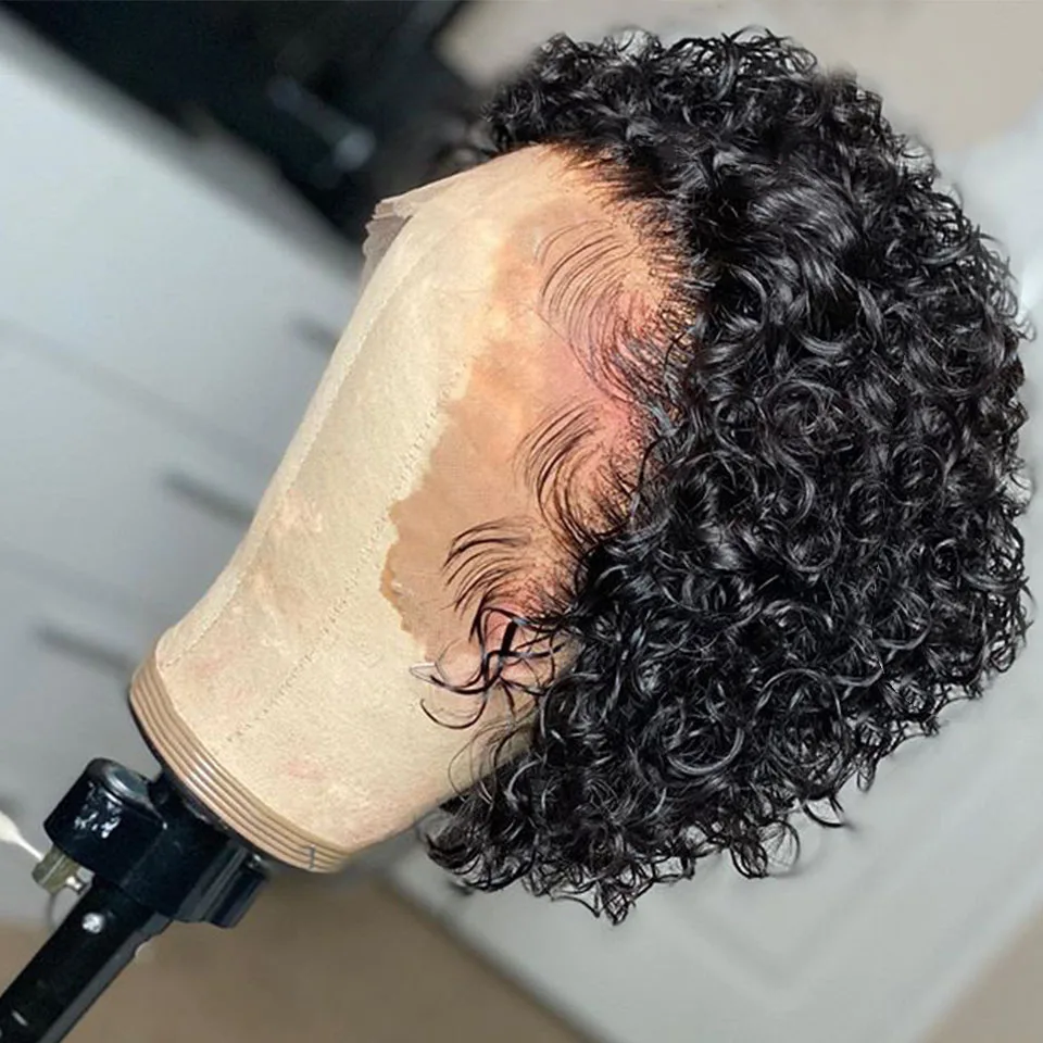 Pixie Cut Wig Human Hair BEAUDIVA Bob Curly Lace Front Short Brazilian Wigs | Шиньоны и парики