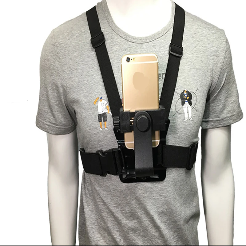 Universal Cell Phone Chest Mount Harness Strap Holder Mobile Phone Clip ...