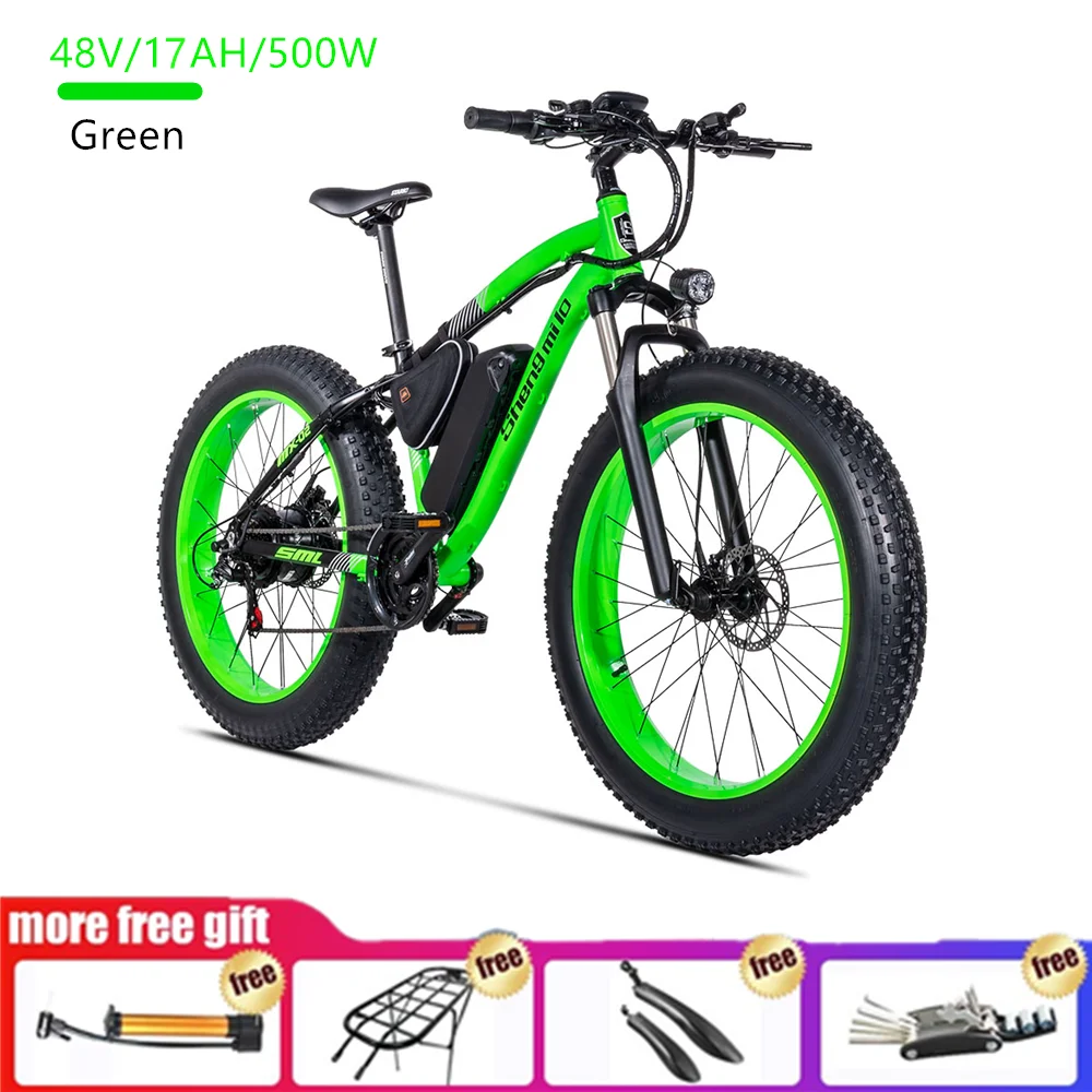 Мощный горный велосипед Электрический 48 В 17AH 1000 Вт eBike Beach Cruiser 21 скоростной