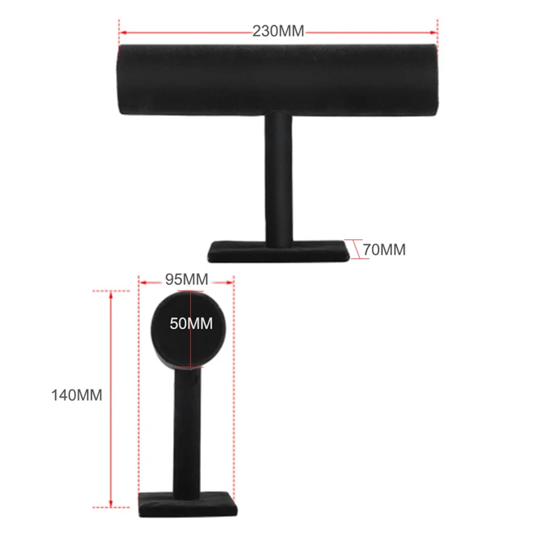 1/2/3-ярусные бархатные органайзер для ювелирных изделий браслет часы Дисплей подставка держатель Витрина Цепочки и ожерелья браслет ювелирные изделия с центральным ремешком в виде буквы Т для хранения кронштейн