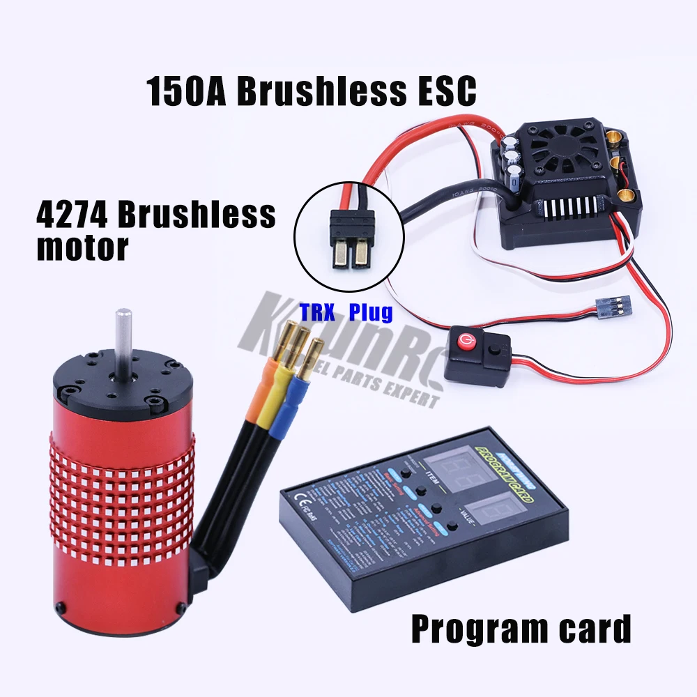 TRX plug WP-Max8-RTR v3 150A водонепроницаемый бесщеточный ESC T/штекер TRX+ 4274 2200KV двигатель+ светодиодный программирование для 1/8 RC автомобиль грузовик - Цвет: TRX plug