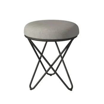 

Modern minimalist creative bedroom princess dresser stool nordic backless makeup chair european style iron nail chair